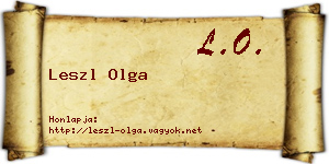 Leszl Olga névjegykártya